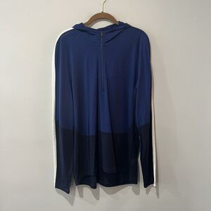 Icebreaker Hoodie Men’s Large Sonebula Merino Wool 1/4 Zip Blue Long Sleeve